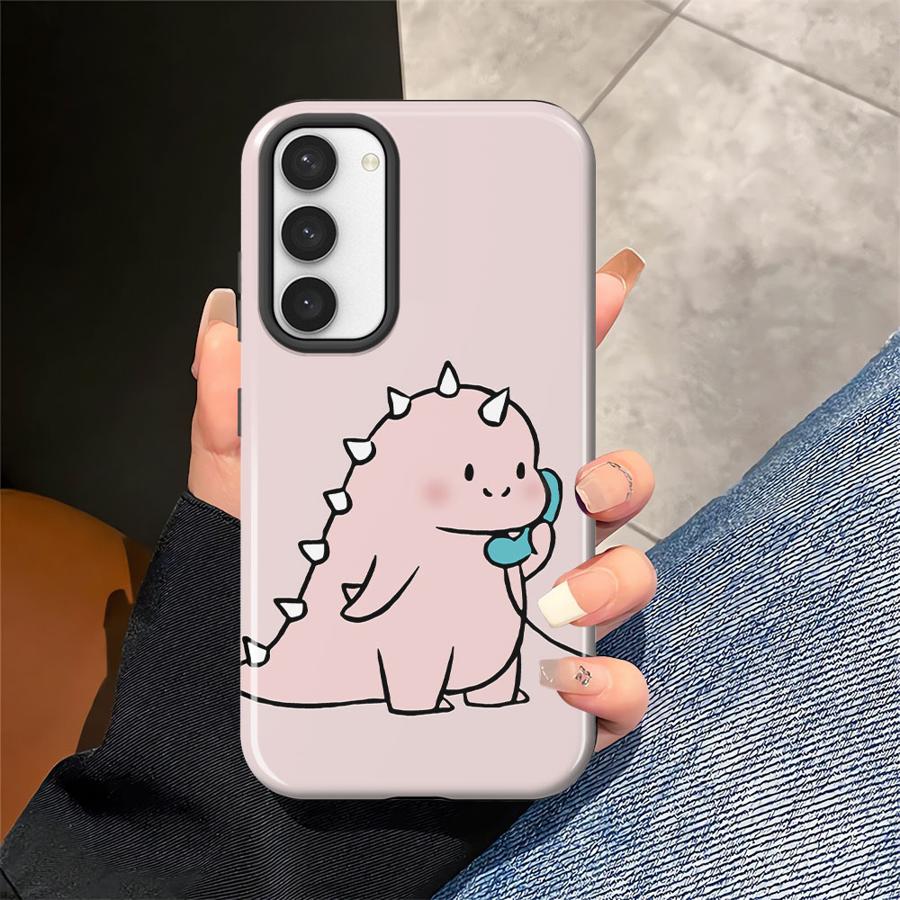 Couple Little Dinosaurs Soft Cover Capa Phone Case for Samsung Galaxy S25 S25Ultra S20 FE A26 S23Ultra S24 Ultra A16 A56 S23 A36