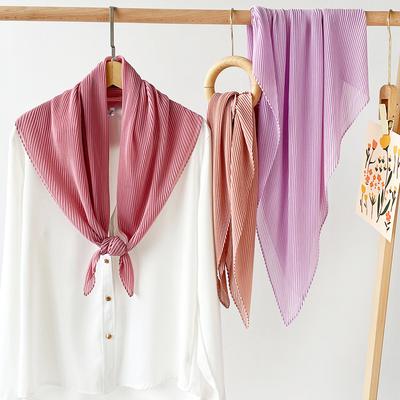 Middle Eastern Headscarf Big Square Scarf Solid Color Scarf for Women Imitation Silk Pearl Snow-woman
