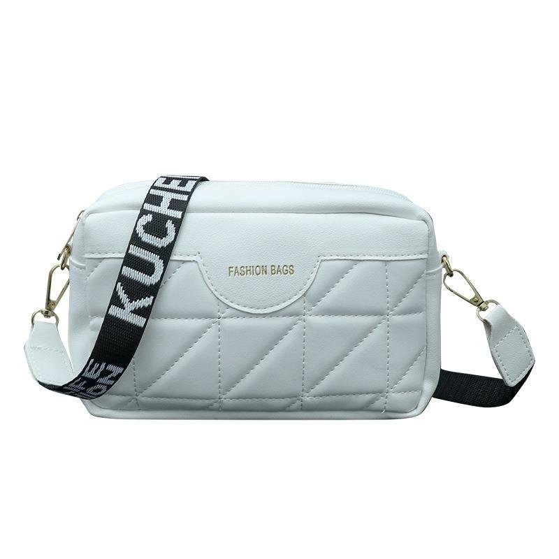New Personalized Small Square Bag, Fashionable One-shoulder Mobile Phone Bag, Letter Wide Shoulder Strap, and a Messenger Women's Bag.