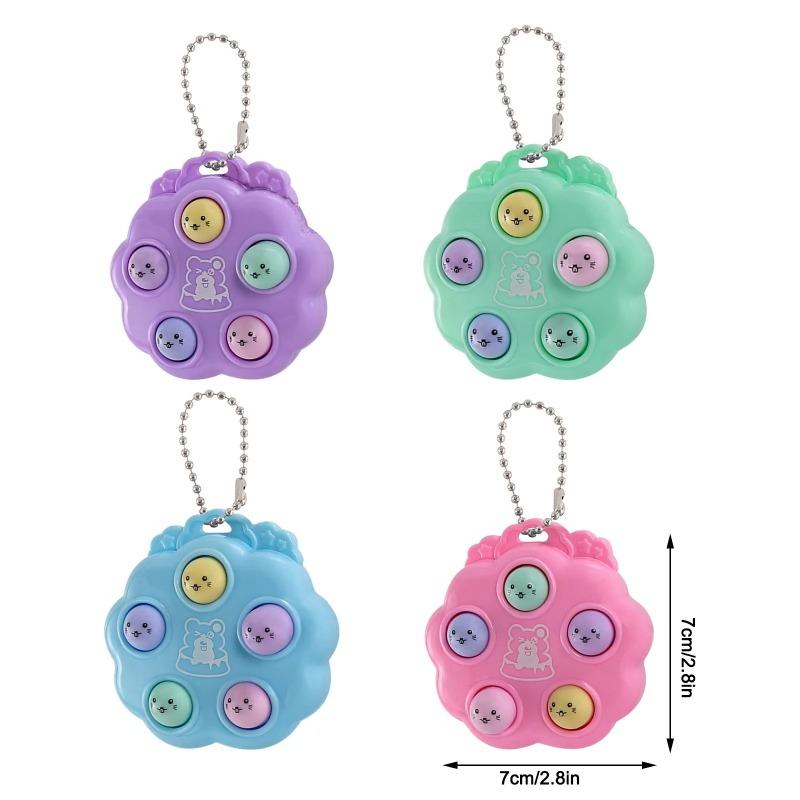 NEW Kawaii Fidget Toys Whack a Mole Keychain Simple Dimple Fidget Board Portable Antistress Decompression Toys for Children