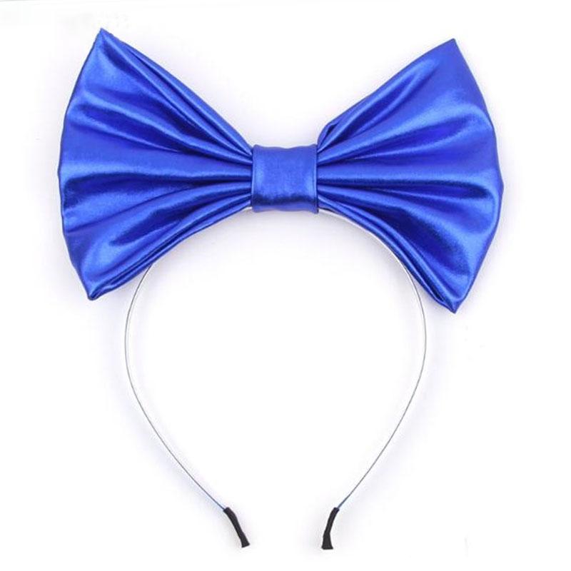 Modna Opaska Syrenka Disney Dziecięca Letnia 7'' Kokarda Metaliczna Duża Kokarda Opaska Nakrycie Głowy Dziewczęca Festiwalowa Imprezowa DIY Akcesoria do Włosów