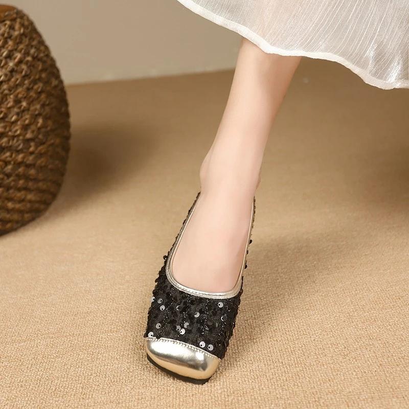 Fashion Female Bling New Footwear Slip On Women Flat Slides Shoes 2024 Fashion Butterfly-Knot Shallow Ladies Flats with Shoes