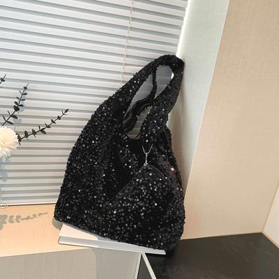 Large Capacity Bag Women's New Popular Shoulder Underarm Bag Versatile High Value Sense Sequins Flash Tote Bag