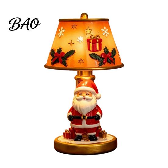 Creative Holiday Displays Christmas Lighted Table Lamp, Santa Claus Reindeer Office Desk Decorations Desktop Ornament for Living Room Bedroom