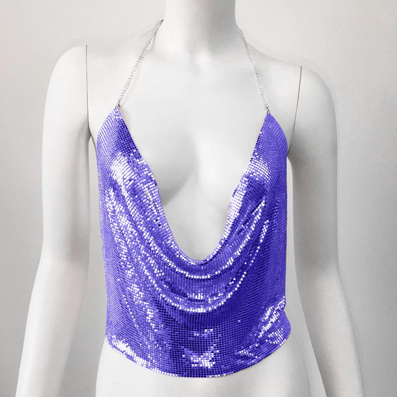 European & American Sexy Sequin Top - Women's Nightclub Party Wear 