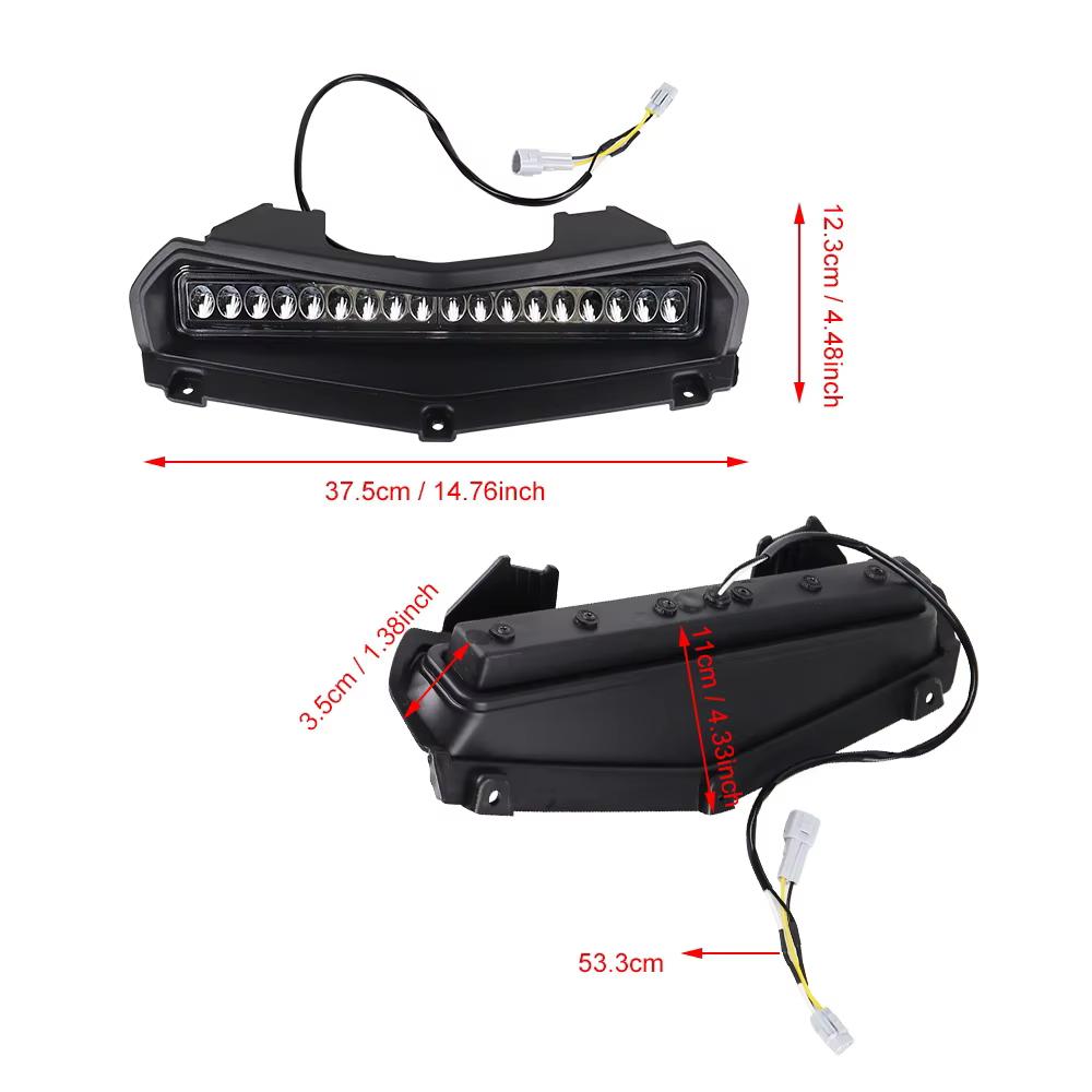 LED Hood Scoop Light for Yamaha RMAX 1000, Front Auxiliary Spot Light Hood Panel DRL Scoop Light For Yamaha Wolverin 2025-2025-