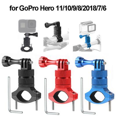 Für GoPro 13 Motorrad Fahrrad Lenkerhalterung für Gopro 12 11 10 9 8 7 DJI Action 5 Pro 360 Grad Drehung Lenker DSLR Klemme