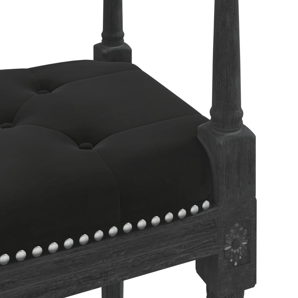 Black Bench 110 X 40 X 70 Cm Velvet
