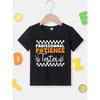 European sizes Boys' Professional Patience Lettering Short Sleeve T-Shirt - Summer Round Neck Casual Top with Applique Detail