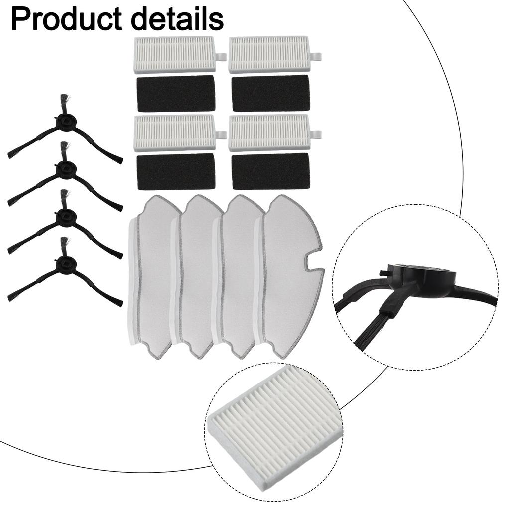 1 Set For M1 / For Trouver M1 Mop Cloths Side Brushes Kit Vacuum Cleaner Accessories Household Cleaning Spare To Replace