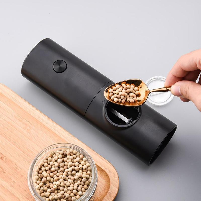1PCS Electric Salt And Pepper Grinder With Adjustable Coarseness Refillable Mill Battery Powered Kitchen Automatic Gadget