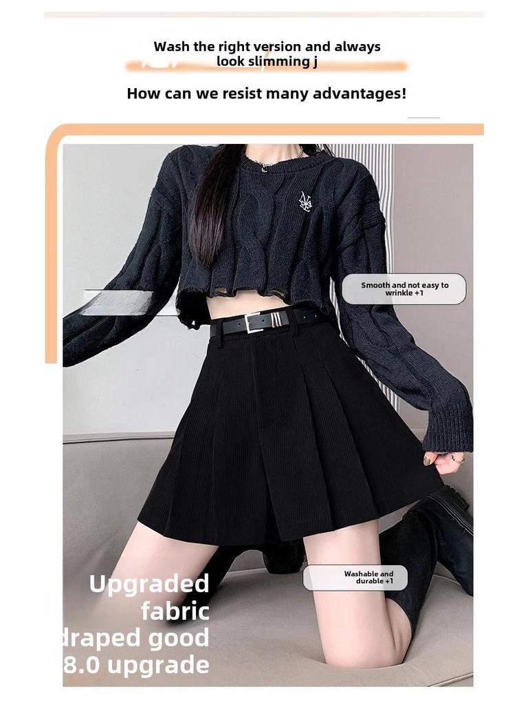 Women's High-Waist Corduroy Pleated Shorts - Slim, Wide-Leg, All-Match Casual for Autumn/Winter 2023