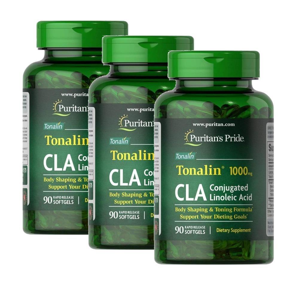 Puritans Pride Tonalin 1000mg CLA Softgels 3 pcs 90 Tablets Ingredients: may be subject to change at the manufacturer’s | 3 pcs 90 Tablets