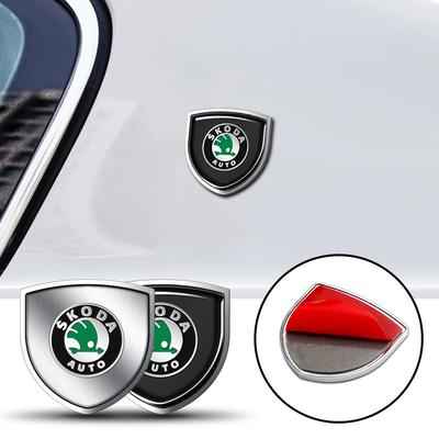 Car Styling 3D Meta Auto Door Shield Emblem Car Body Badge Sticker for Octavia MK2 MK1 2 3 A5 A7 A8 Fabia Karoq Superb Rapid Kamiq