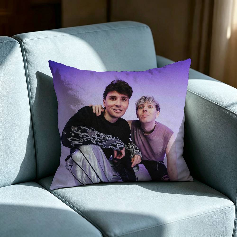 Dan and Phil Pillow cover Soft Microfiber Pillowcase Home Sofa Decor Surprise Decorative printed.