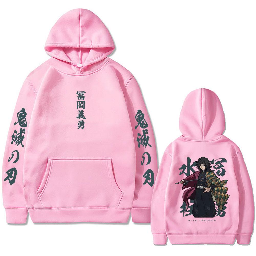 Anime Demon Slayer Water Hashira Tomioka Giyuu Graphic Hoodie Men Women Casual Fleece Hoodies Men's Fashion Streetwear