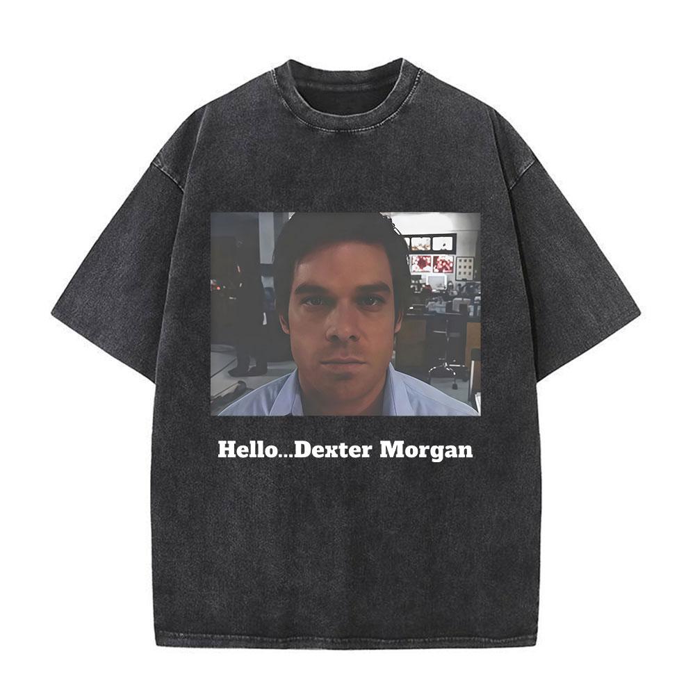 Tv Play Washed Vintage Dexter Morgan Graphic Tshirts Mens Women Clothing Casual Short Sleeve T Shirts Fashion Gothic Tshirt
