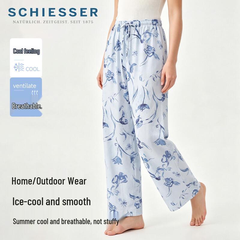 Schiesser Women s Loose Thin Draped Wide-Leg Lounge Pants XL