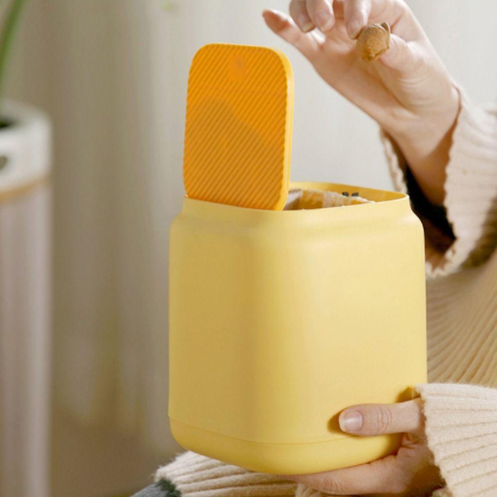 Cute with Lid Desktop Press Flip Garbage Storage Box Trash Can Sundries Box Paper Basket Waste Bins