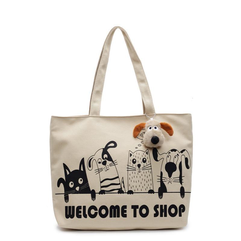 Casual Large-capacity Canvas Bag Women's New Lightweight and Versatile Commuter Shoulder Bag Portable Tote Bag