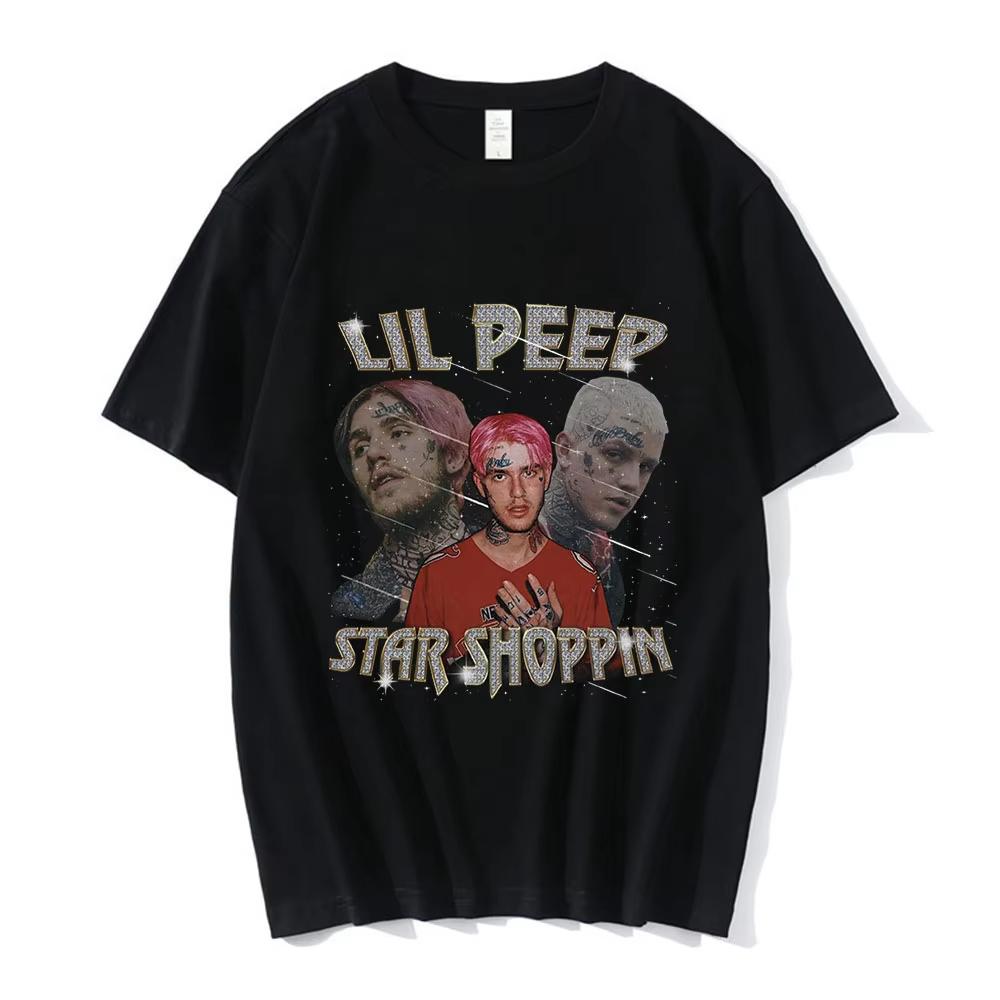 

Rapper Lil Peep Graphic T-shirt Men Women Fashion Vintage Hip Hop T Shirt Couples Casual Cotton Oversized Short Sleeve T-Shirts 5XL різнокольоровий