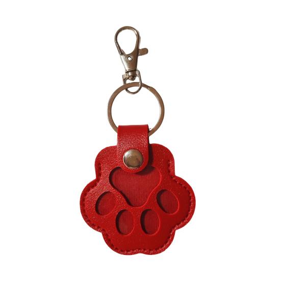 Faux Leather Paw Keychain Pet Hair Keepsake Paw Charm Key Holder Unique Memorial Collection Pet Memorial Gift