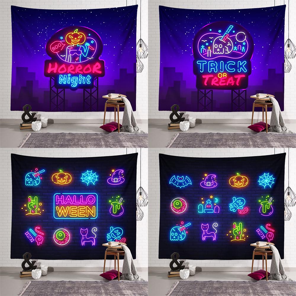 

Fluorescent Tapestry Beautiful Halloween Party Wall Decoration Art Tapestry Room Psychedelic Home Decoration Tapestry