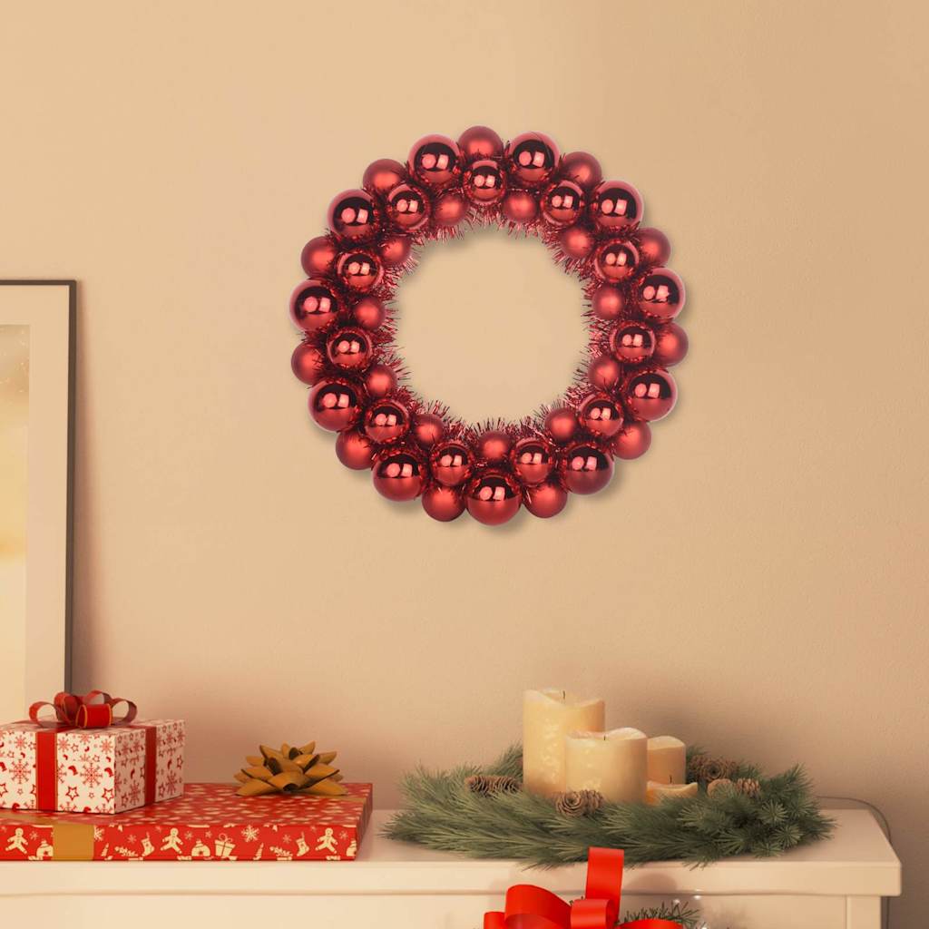 Christmas Ball Wreaths 2 pcs Red 33 x 33 x 7 cm Polystyrene