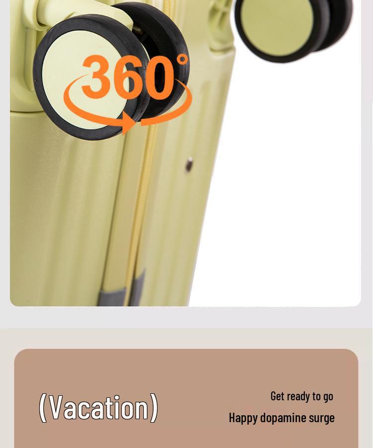 20-Inch Leather Front-Opening Suitcase with Universal Wheels and Combination Lock - Large Capacity for Men and Women