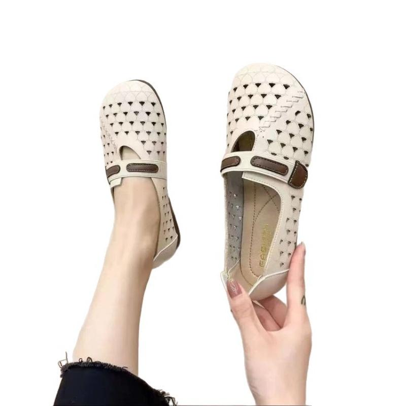 Rutschfeste Schuhe mit weicher Sohle und perforiertem Belüftungsdesign, Coole Sandalen, Arztschuhe, Damenschuhe