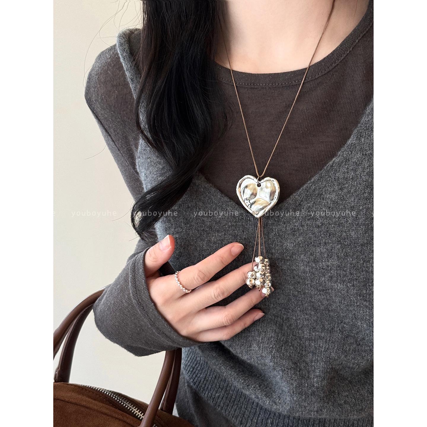 Длинное ожерелье с кисточкой «Серебряная звезда» - Винтажный дизайн для женщин