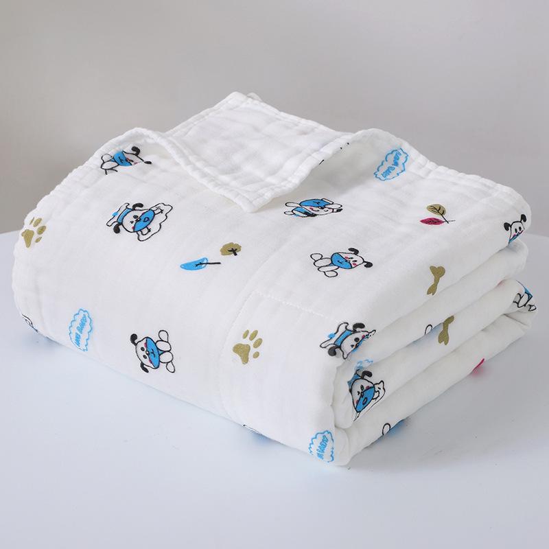 Newborn Six-Layer Cotton Gauze Bath Towel & Swaddle Blanket