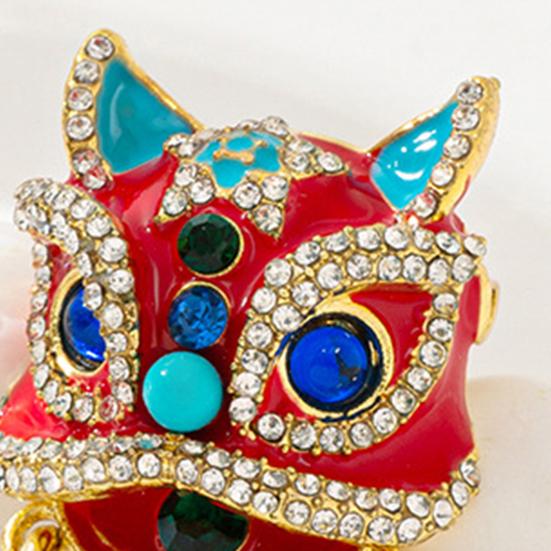 Brooch Sparkling Rhinestones Inlaid Waking Lion Design Pin Glossy Fade-Resistant Finish Coats Sweaters Scarves Handbags Hats Badge