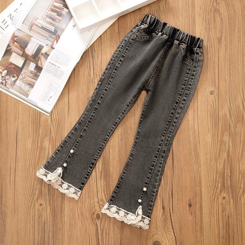 Girls' Jeans Look Slimmer In Autumn, Girls' Flared Pants, Children's Lace Outer Wear, Children's Long Pants