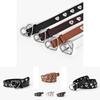 Stylish Heart Buckle Decorative Women's Denim Belt With Faux Leather Material In Black White Coffee And Camel Colors