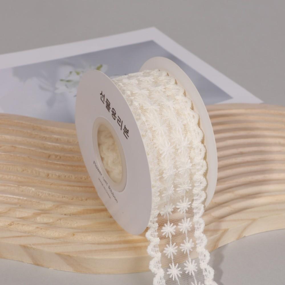 Floral Embroidery Floral Lace Trim Ribbon 5 Yards/Roller Gifts Packaging Material Lace Roll Trim