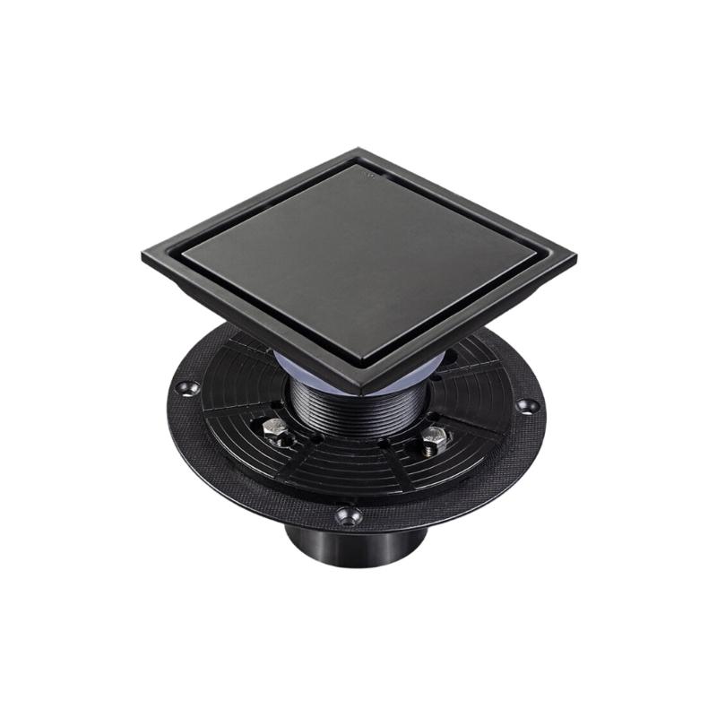 Modern Square Floor Drain for Bathroom 4 Inch Floor Drain Contemporary 4 Inch Square Shower Drain Quick Installation