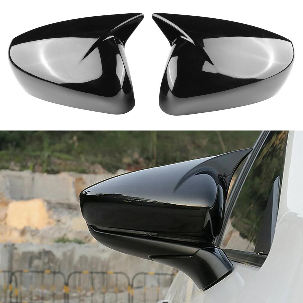 Rearview Mirror Cover For Subaru Crosstrek Impreza 2025 Carbon Fiber ABS Style Glossy Black Rear View Mirror Sticker Cap