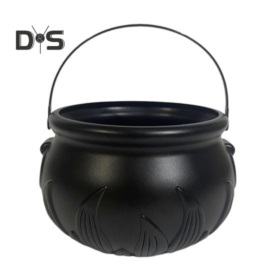Halloween Candy Bucket with Handle Multifunctional Halloween Treats Holder Retro Candy Cauldron for Kids Trick-or-Treating