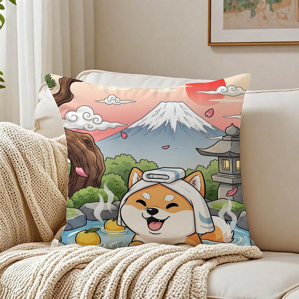 NICE CUTE Shiba Inu Dog Cushion Cover Pillowcase Antidustmite Living Room Sofa Decor Cushion Room