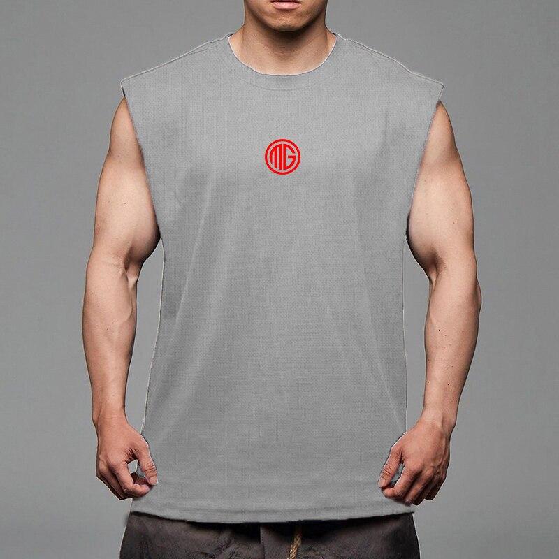 Muscleguys Muži Letní Kulturistika Fitness Tílka Breathable Men Gymnastika Tréninková košile