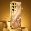Golden Glittering Floral Pattern Phone Case S26 Ultra Case S25 Ultra Case Glass for Samsung Galaxy S26 S25 S24 S23 FE Ultra Plus