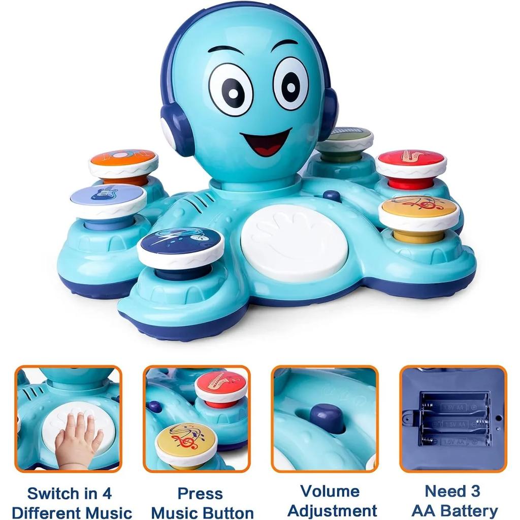 Baby Musical Toys Learning Toys for Toddlers Octopus Music Toys Preschooler Musical Educational Instruments Toy for Birthday
