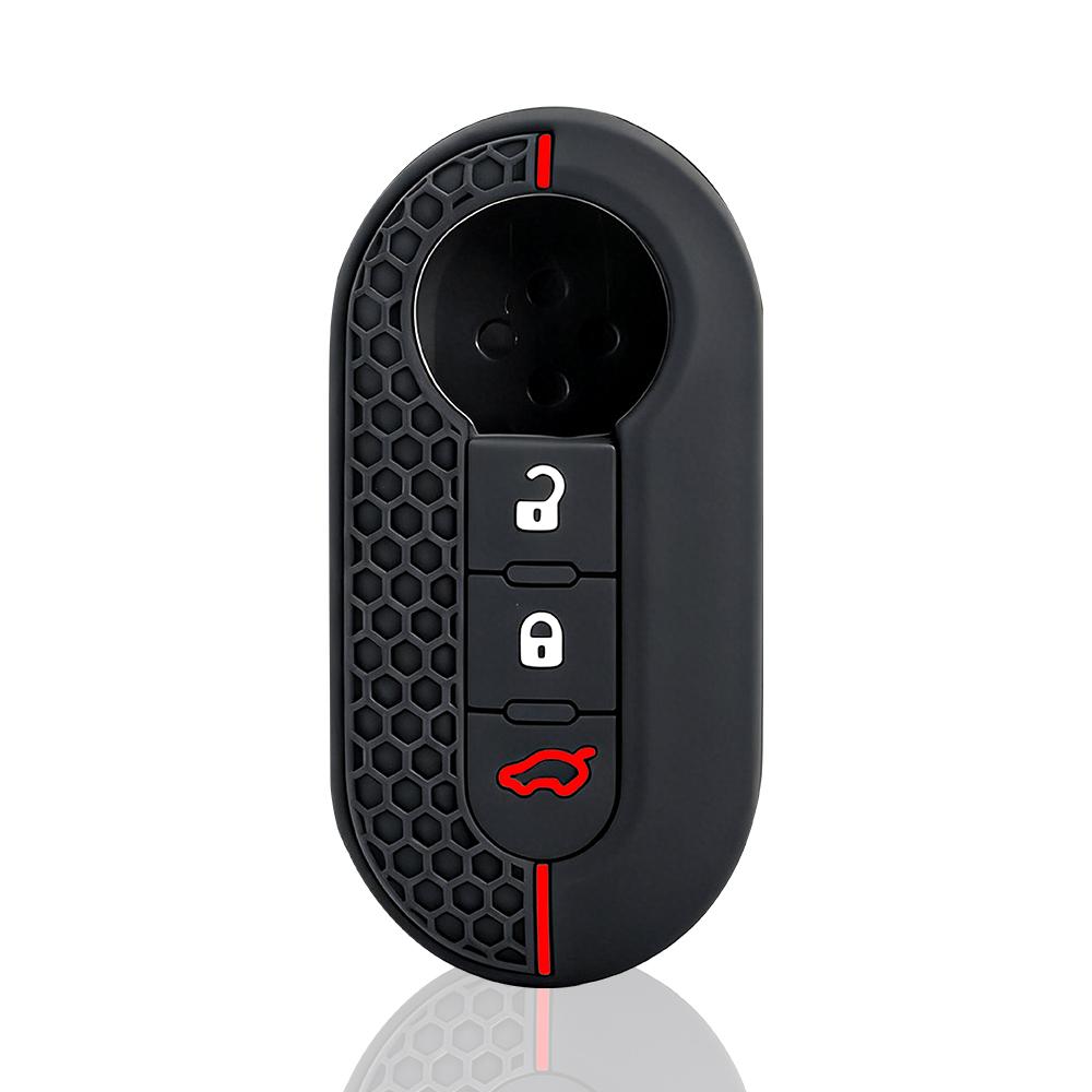 

Hot 3 Buttons Silicone Car Key Case Cover for Fiat 500 Flip Folding Remote Key Shell for Fiat Punto Panda Car Accessories чёрный