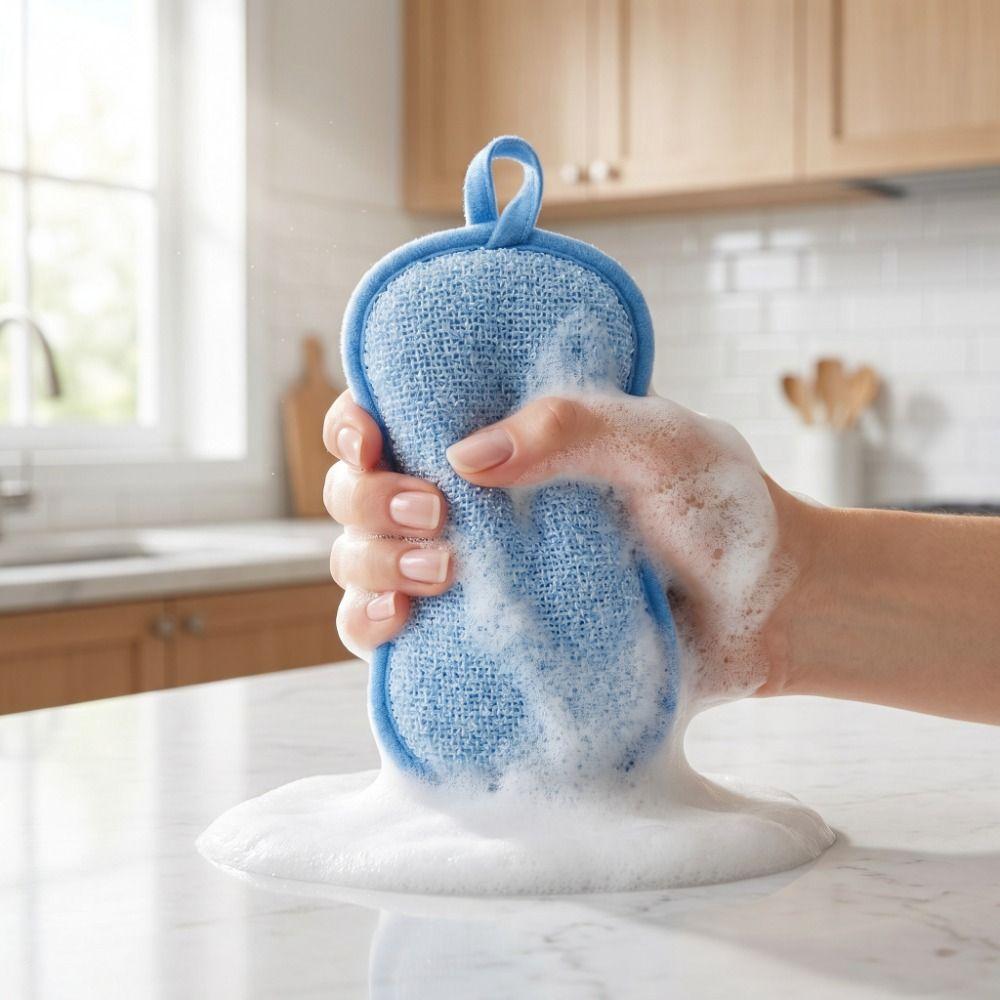Doublesided Kitchen Cleaning Sponges Durable Scouring Pad Steel Wool Cleaning Cloth Scrubber