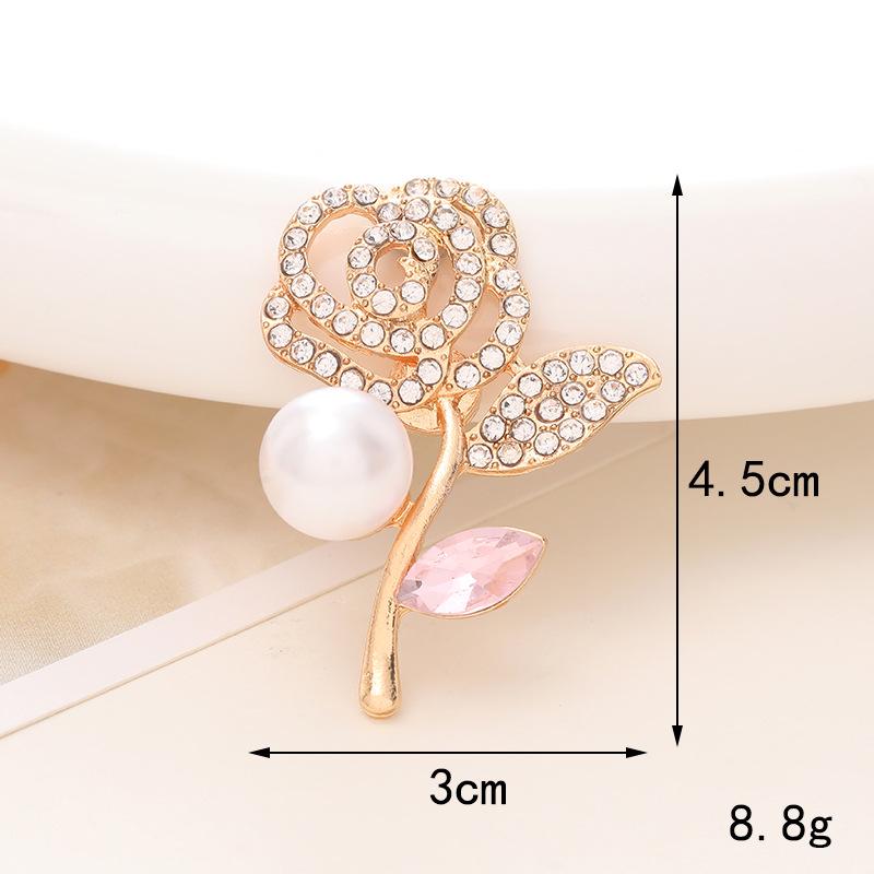 New 3D Rose Flower Alloy Phone Case Charm with Rhinestone Droplet.