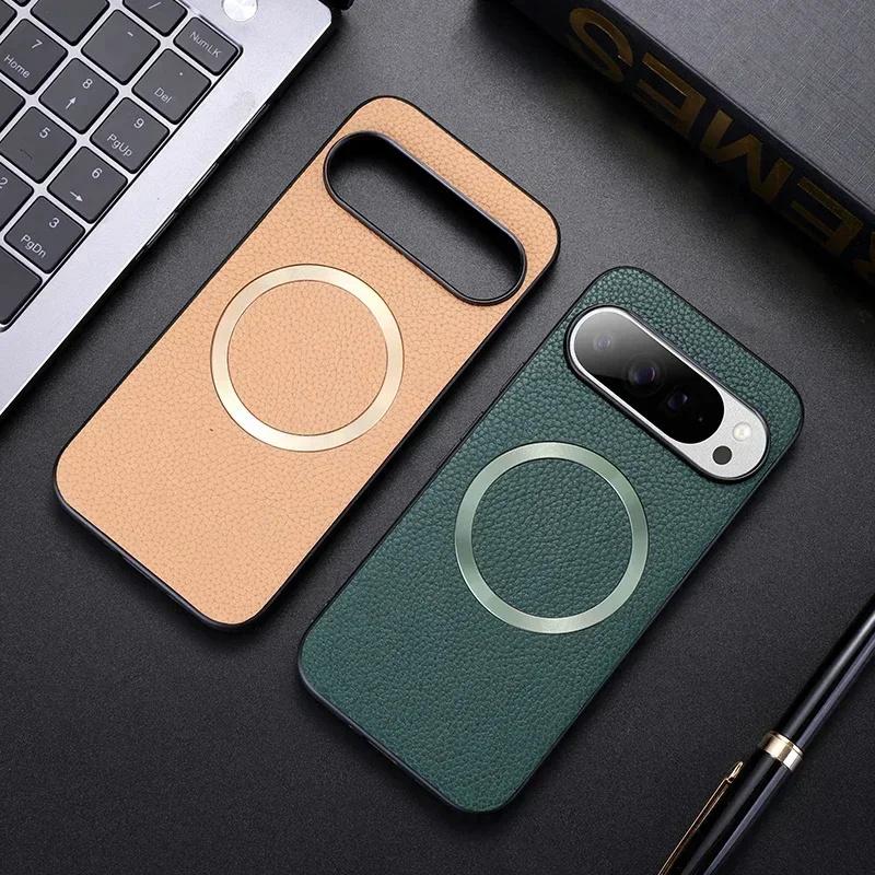 PU Leather Magnetic Phone Case for Google Pixel  10 9  7 8 Pro XL 6A 7A 8A 9A 10A for Magsafe Wireless Charging Shockproof Cover