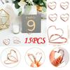 15PCS Heart Shape Photo Clip Card Holder Wedding Table Decor Rustic Vintage Wedding Party Decor Tabl