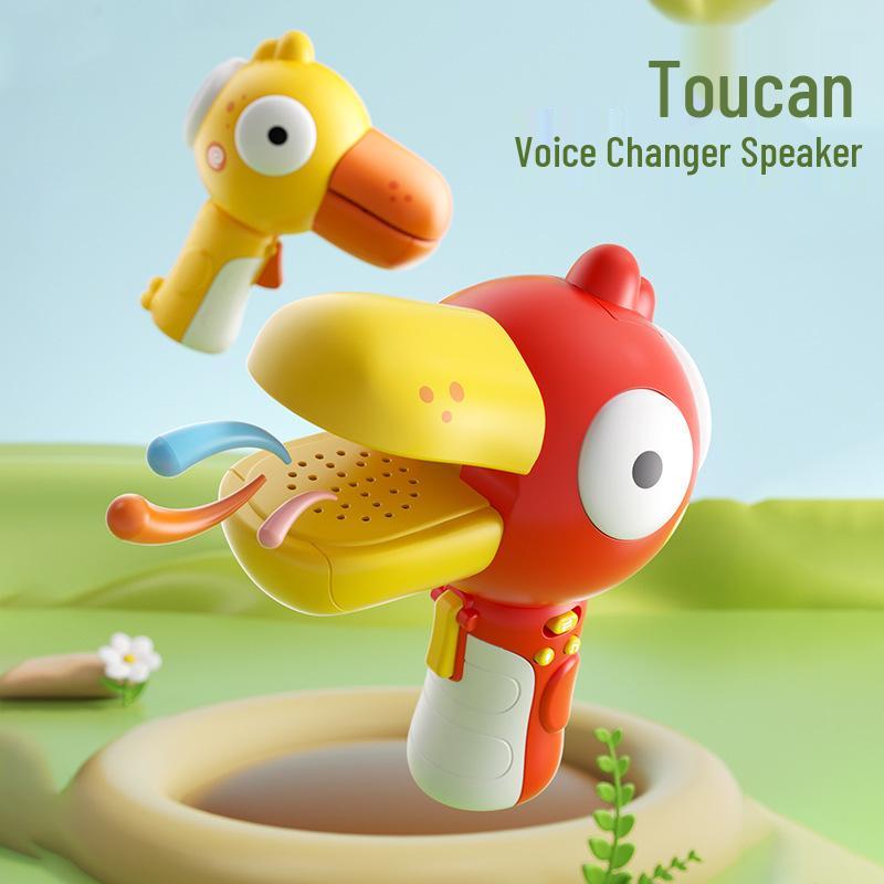 Cartoon Toucan Voice Changer: Children's Microphone & Amplifier Toy with Recording Feature