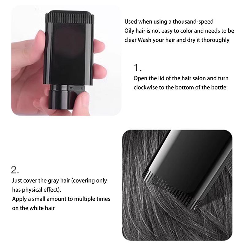 One-Time Hair Dye Pen Hair Touch-Up Stick Black Dark Brown Root Cover Up Instant Fast White Gray Hair Coverage Diy Hair Color